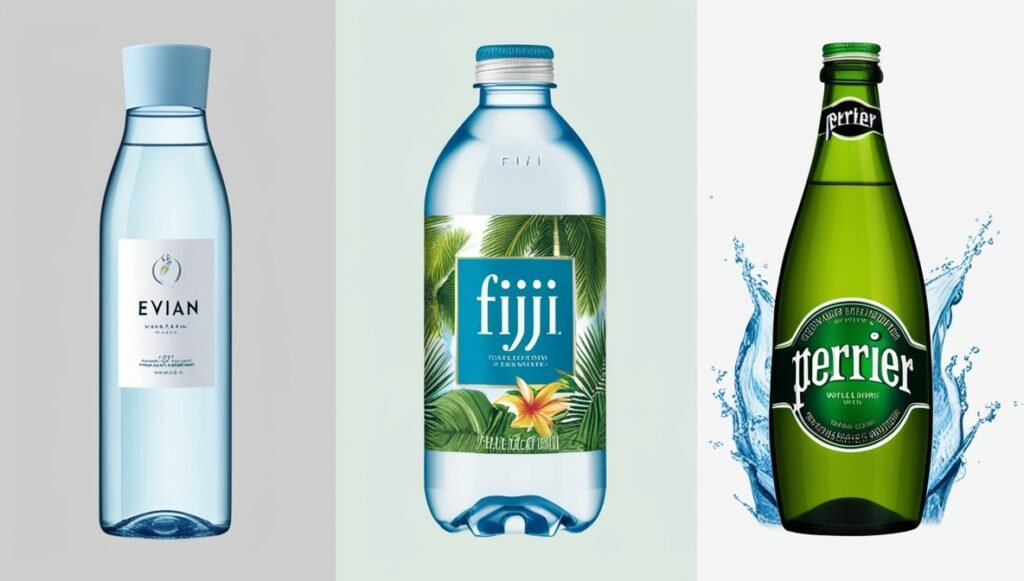 Evian, Fiji, and Perrier bottled water comparison – top choices for best bottled water for health