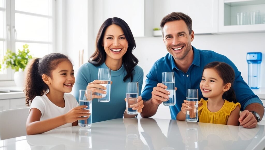 Best water filter for clean drinking water in the USA – Family enjoying pure and safe water at home"